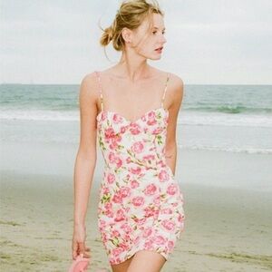 Zara Pink and Cream Floral Dress